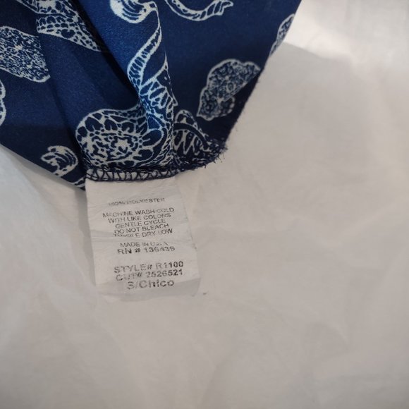 Jesse & J Blue Off-the-Shoulder Boho Elephant Print Short Romper - Picture 6 of 6